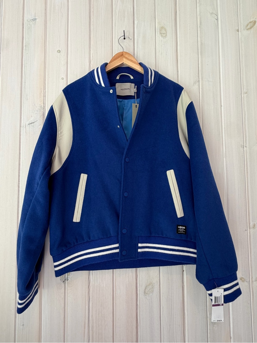 Blue Wool Hudson Varsity Jacket